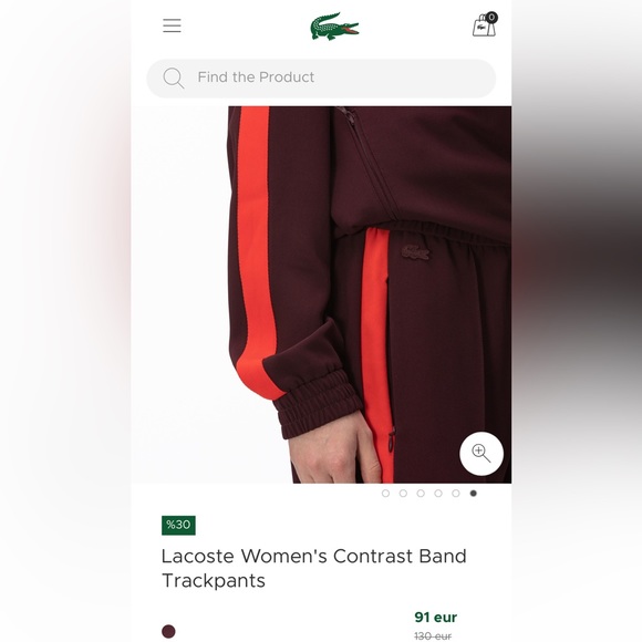 Lacoste contrast trackpants, size 32 - Picture 6 of 6